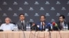 Armenia - Lawyers and other representatives of former President Robert Kocharian hold a news conference in Yerevan, 30 July 2018.