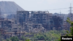Uzina siderurgică Azovstal din Mariupol, Ucraina, ocupată de Rusia. Fotografie din 20 mai 2024.