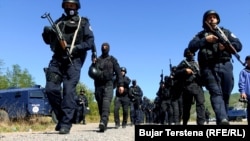 Pripadnici Policije Kosova na graničnom prelazu Jarinje, Kosovo (27. septembar 2021.)