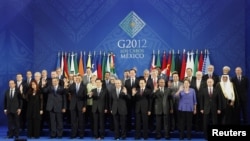 Leaders of the G20 nations at their summit in Los Cabos, Mexico.