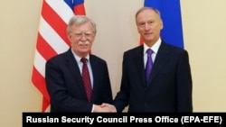 John Bolton i Nikolaj Patrušev 22. oktobra 2018. u Moskvi