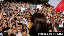 Мітынг Сьвятланы Ціханоўскай у Берасьці, 4 жніўня