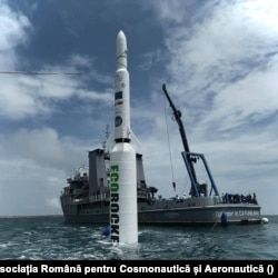 EcoRocket in timpul operatiunilor pe mare pentru antrenamentele de lansare Exam Misiunea 10.