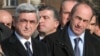 Armenia - President Serzh Sarkisian (L) and his predecessor Robert Kocharian visit Gyumri, 7 December 2008. 