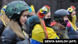 Many activists camped out on Kyiv's Independence Square say they have no intention of packing up and leaving despite the Geneva accords. (file photo)