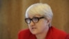Лариса Харькова, президент Конфедерации свободных профсоюзов Казахстана. Алматы, 7 октября 2015 года.