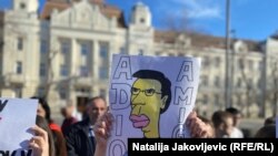 Jedan od transparenata na protestu u Subotici, 29. januar 2025.
