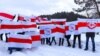 Мініакція протесту в мікрорайоні Ольшанка в Гродні, 14 лютого 2021 року. Цих людей не встигли затримати