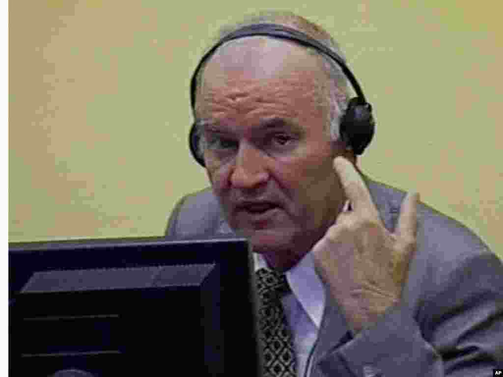 Ratko Mladić, Haški tribunal, 04.07.2011. Foto: AP