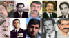 قربانیان قتل‌های فراقضایی، از بالا چپ، فریدون فرخزاد، عبدالله قادری آذر،اقبال مرادی، شاپور بختیار،علی‌اکبر محمدی، عبدالرحمن قاسملو، شهریار شفیق، پیشوا عزیزپور، حمیدرضا چیتگر، غلامعلی نارکی (کشاورز)