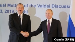 Ռուսաստան- Ադրբեջանի նախագահ Իլհամ Ալիև (ձախից) և Ռուսաստանի նախագահ Վլադիմիր Պուտին (աջից), արխիվ
