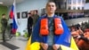 Владислав Руденко из Херсона. На фоне: украинские дети в оккупации с флагом РФ и оружием. Коллаж