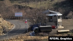 Ադրբեջանական հենակետը Որոտան գյուղի մոտ։