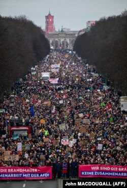 Кадър от протеста в Берлин